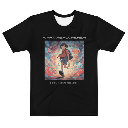 Journey of Self-Discovery" Anime-Inspired Black T-shirt