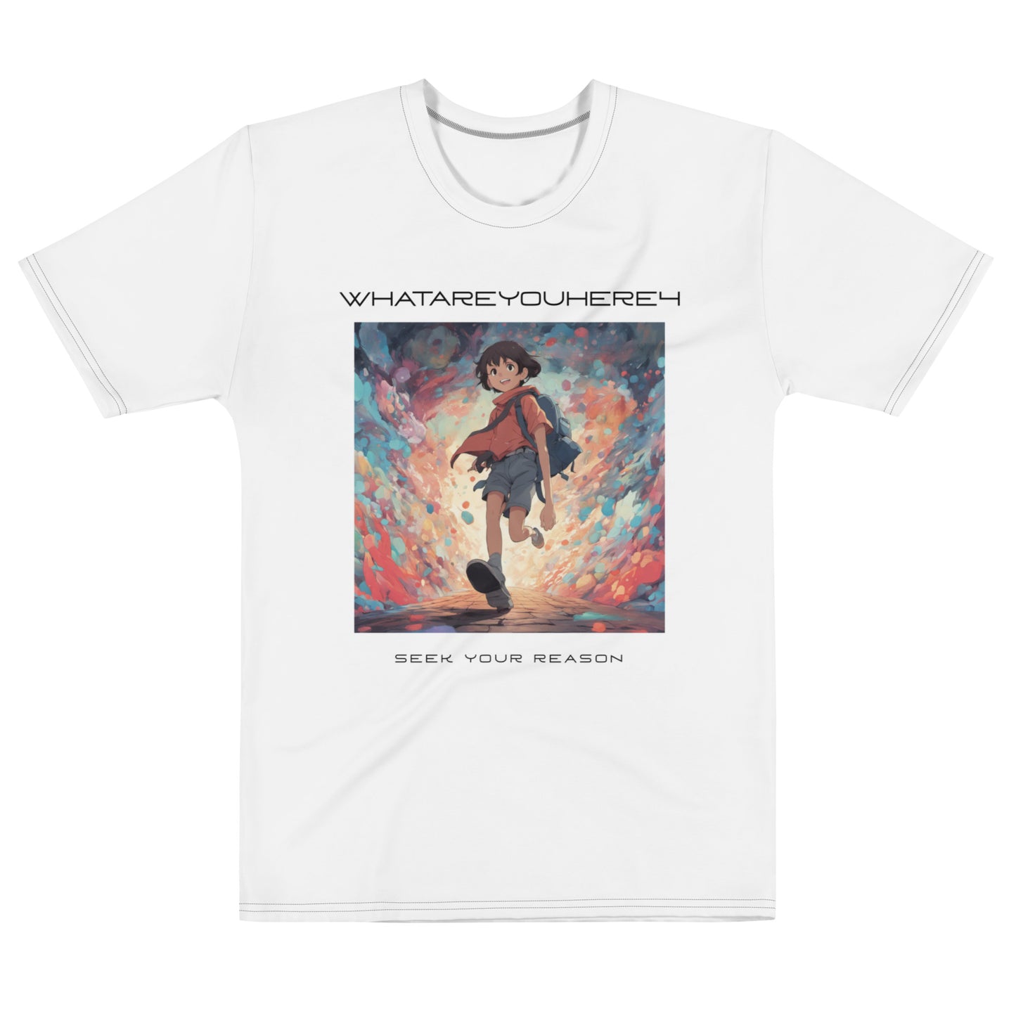 Journey of Self-Discovery" Anime-Inspired White T-shirt