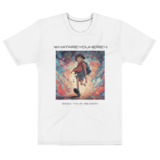 Journey of Self-Discovery" Anime-Inspired White T-shirt