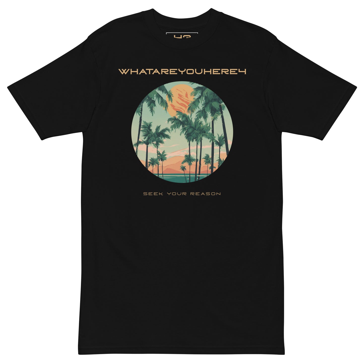 "Miami Dreams: Vintage Anime Palm" Black T-shirt